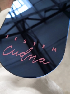 Lustro z sentencją „Jestem cudna" (niebieskie)